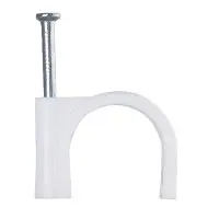 Кабельная скоба Аско-Укрем 18мм кругла белая 50шт (A0150030011)