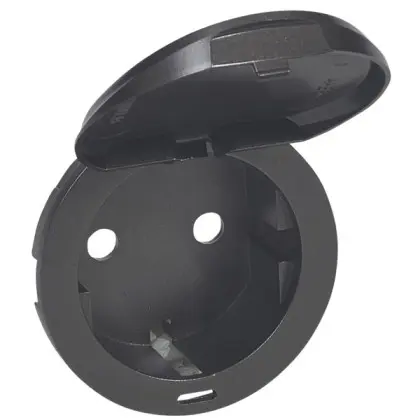 Накладка 2к+з розетки Legrand Celiane (067940) із кришкою (графіт)