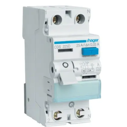 УЗО Hager CDS225D QC 2P 25A 30мА А УЗО Hager CDS225D QC 2P 25A 30мА А