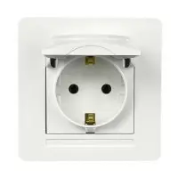 Розетка Nilson Selene біла 1-на з заземленням з кришкою ( 23111018 )