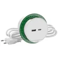 Встраиваемый в стол розеточный блок Schneider Electric INS44008 USB тип А+тип С (белый)