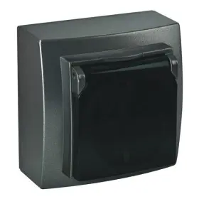 Розетка Nilson Themis антрацит 1-на з заземленням з кришкою ( 26161018 )