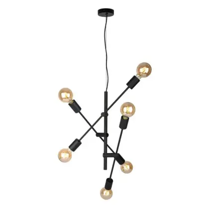 Подвесной светильник, люстра Italux PND-5986-6-BL Ferreia E27 6x40W IP20 черный