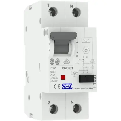 Диф автомат SEZ PFI2 C 6A/0,03A (PFI2C_6A/0,03A)