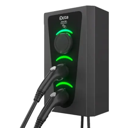 Однофазна зарядна станція для електромобілів Octa Energy SW322-C1-C1-C1 Smart Wall на 22кВт з 3 портами (Type 1 Type 1 Type 1)