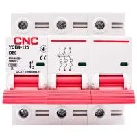 Автоматический выключатель CNC YCB9-125 3Р 80А 10kA D