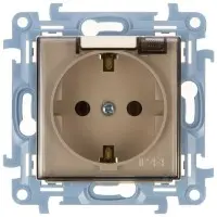 Розетка із з/к із кришкою Simon 10 крем