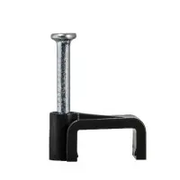 Кабельная скоба Аско-Укрем 6мм плоска черная 100шт (A0150030029)