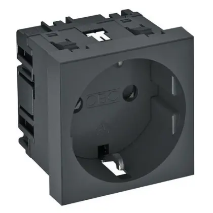 Розетка OBO Bettermann modul 45 с заземлением и шторками 250В 16A 0˚ черно-серая (6120016) Розетка OBO Bettermann modul 45 с заземлением и шторками 250В 16A 0˚ черно-серая (6120016)