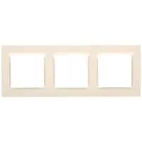Рамка потрійна горизонтальна Simon 10 кремова
