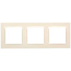Рамка потрійна горизонтальна Simon 10 кремова