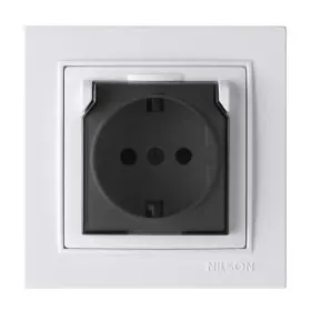Розетка Nilson Thor біла 1-на з заземленням з кришкою ( 27111018 )