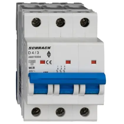 Автоматичний вимикач Schrack AM019304 10кА 4А 3P х-ка D