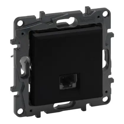 Механизм розетки компьютерной RJ-45 UTP Cat.5e Legrand Niloe Step черный Механизм розетки компьютерной RJ-45 UTP Cat.5e Legrand Niloe Step черный