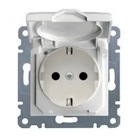 Розетка з кришкою, WL1150 Lumina-2, біла, Hager