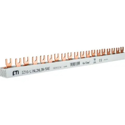 Шина питания ETI IZ 10/L1NL2NL3N/54E 10мм² 3P+N Fork 54 модулей 1м (2921214)