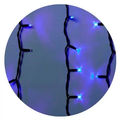 Уличная LED гирлянда Delux EN ICICLE 108LED (90012946) 2x1м 27 мигающих диодов IP44 (синий свет) черный шнур Уличная LED гирлянда Delux EN ICICLE 108LED (90012946) 2x1м 27 мигающих диодов IP44 (синий свет) черный шнур