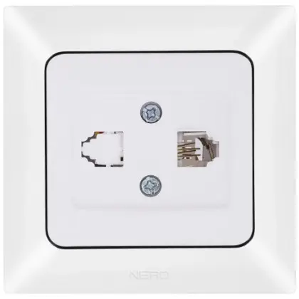 Телефонная розетка NE-AD ARAS 93-110-11-1 белая Телефонная розетка NE-AD ARAS 93-110-11-1 белая