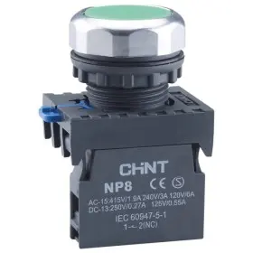 Кнопка Chint NP8-10BN/3 1NO зелена IP65 (667232)