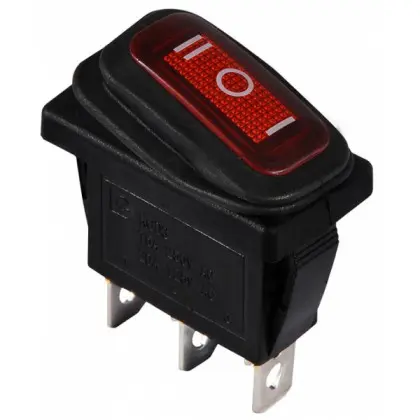 Перемикач Аско-Укрем KCD3-103W R/B (I-0-II) IP54 червоний (A0140040042)