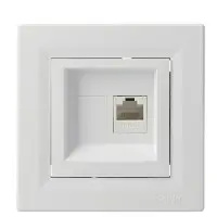 Розетка компьютерная одинарная RJ45 кат.5е UTP белая Asfora, EPH4300121