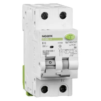 Дифавтомат NOARK Ex9BL-H 1P+N C10 10кА C 10А 30мА AC (107392)