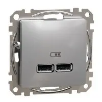 USB розетка Schneider Electric Sedna Design & Elements A+A 2,1A алюміній SDD113401 USB розетка Schneider Electric Sedna Design & Elements A+A 2,1A алюміній SDD113401