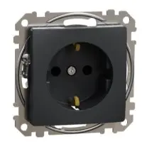 Розетка Schneider Electric Sedna Design & Elements з заземленням та шторками чорна SDD114022 Розетка Schneider Electric Sedna Design & Elements з заземленням та шторками чорна SDD114022