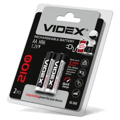 Аккумулятор Videx AA 2100мАч (HR6/2100/2DB) 1 шт Аккумулятор Videx AA 2100мАч (HR6/2100/2DB) 1 шт