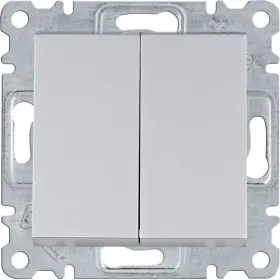 Вимикач 2-кл. 1-тактовий WL0142 Lumina-2, срібло, Hager