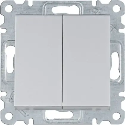 Выключатель 2-кл. 1-тактовый WL0142 Lumina-2, серебро, Hager