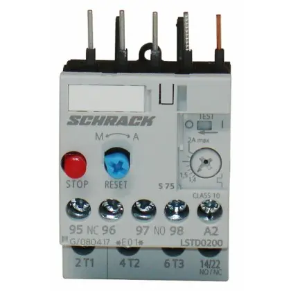 Теплове реле Schrack LSTD0200 1,4-2А розмір 00 Теплове реле Schrack LSTD0200 1,4-2А розмір 00