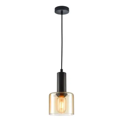 Подвесной светильник, люстра Italux PND-65342-1-BK+AMB Santia E27 1x40W IP20 черный