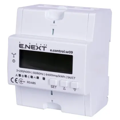 Трехфазный счетчик E.Next e.control.w09 5А/СТ 1.0 RS485 (i0310039) Трехфазный счетчик E.Next e.control.w09 5А/СТ 1.0 RS485 (i0310039)