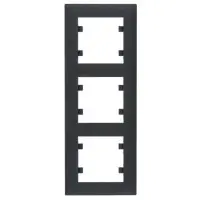 Вертикальна тримісна рамка Hager WL5633 Lumina-Intense 3X (чорна)