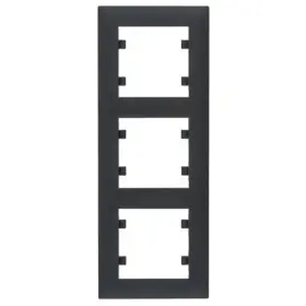 Вертикальная трехместная рамка Hager WL5633 Lumina-Intense 3X (черная)