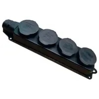 Четырехместная колодка TNSy RUBBER с защитной крышкой и заземлением IP44 (TNSy5000078)