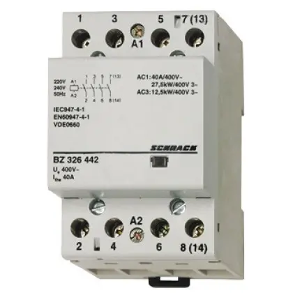 Модульный контактор Schrack BZ326443 24В AC 4НО 40А