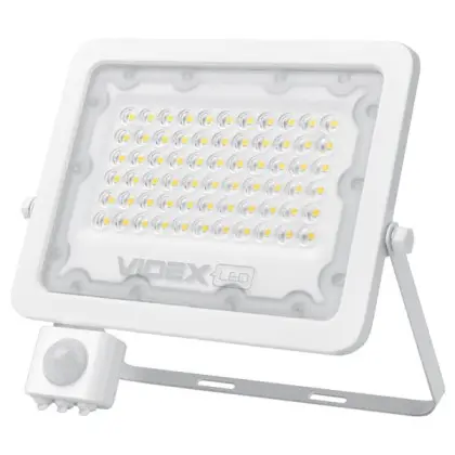 LED прожектор Videx F2e 50Вт 5000K (VL-F2e505W-S) с датчиком движения и освещенности