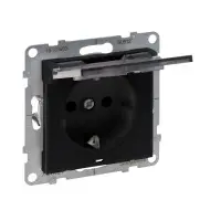 Розетка 2К+З 16А/250В з захисними шторками та кришкою Legrand SUNO (чорний) 721427 Розетка 2К+З 16А/250В з захисними шторками та кришкою Legrand SUNO (чорний) 721427