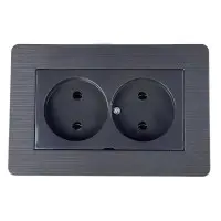 Розетка Nilson Selene антрацит 2-на без заземлення ( 23362524 )