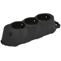 Блок розеток 3-местный ETI ERS-3B 3x2Р+РЕ каучук IP20 черный (4481010)