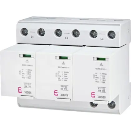 Ограничитель перенапряжения ETI 002440560 ETITEC SM T12 300/25 (3+0 6p TNC)