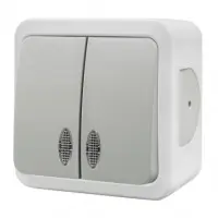 Накладний 2-кл вимикач NE-AD MULTIMA 92-51-03-I з led-підсвіткою білий Накладний 2-кл вимикач NE-AD MULTIMA 92-51-03-I з led-підсвіткою білий