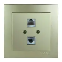 Розетка Nilson Touran золото комп'ютерна 2-на CAT6e RJ45 ( 24151047 )
