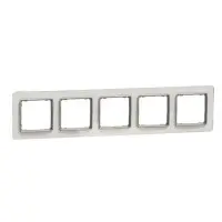 Пятипостовая рамка Schneider Electric Sedna Elements искусственное белое стекло SDD360805