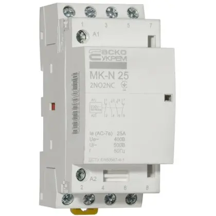 Модульный контактор Аско-Укрем MK-N 4P 25A 2NO+2NC (A0040030030) Модульный контактор Аско-Укрем MK-N 4P 25A 2NO+2NC (A0040030030)