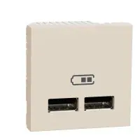 Розетка Schneider Electric Unica New NU341844 2 USB 2.1А 2м бежева