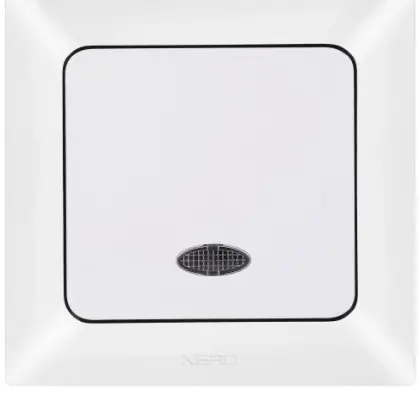 Выключатель 1-клавишный NE-AD ARAS 93-110-01-I с led-подсветкой белый