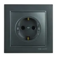 Розетка Nilson Thor антрацит 1-на з заземленням ( 27161017 )